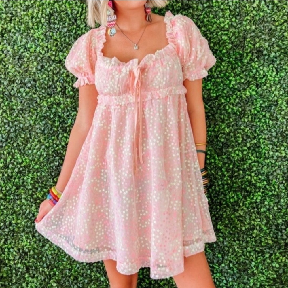 NWT Buddy Love Pink Sequin Dress - Picture 1 of 5
